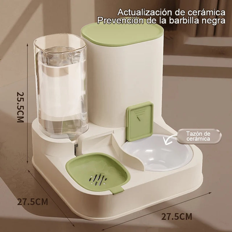 Pet Cat Automatic Feeder Drinking Water Large Capacity Water Dispenser Dry Wet Separation Food Container Pet Supplies