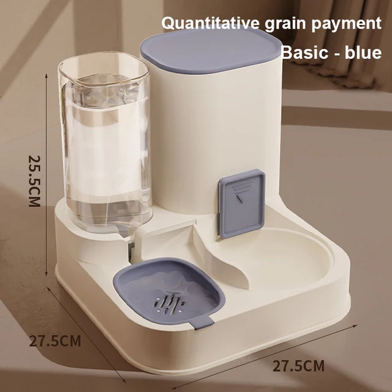 Pet Cat Automatic Feeder Drinking Water Large Capacity Water Dispenser Dry Wet Separation Food Container Pet Supplies