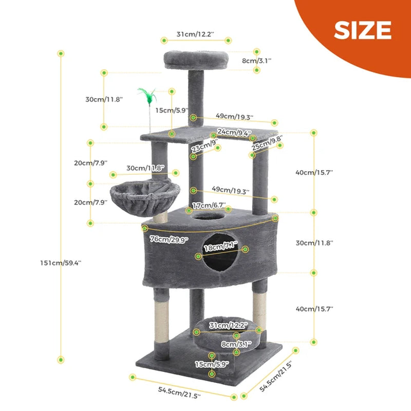 Domestic Delivery Multi-Level Cat Tree Tower Climb Furniture Scratching Post for Indoor House Pet Supplies Kitten Toy Cozy Condo