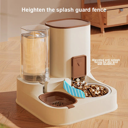 Pet Cat Automatic Feeder Drinking Water Large Capacity Water Dispenser Dry Wet Separation Food Container Pet Supplies