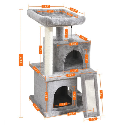 Domestic Delivery Multi-Level Cat Tree Tower Climb Furniture Scratching Post for Indoor House Pet Supplies Kitten Toy Cozy Condo